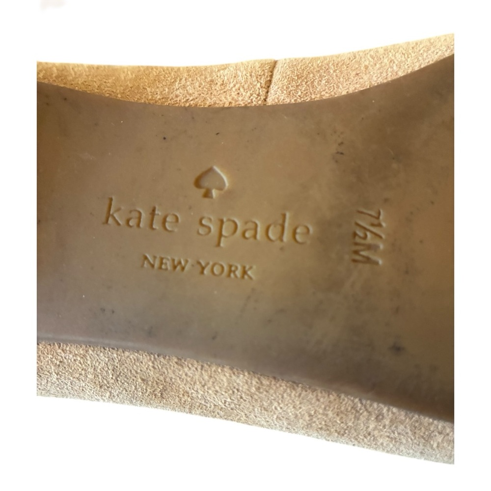 Kate Spade Norah Tan Suede Pointed Toe Bow Flats 7.5 - Picture 9 of 9